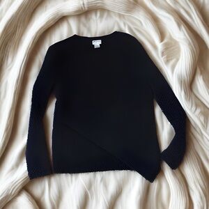 50% off sale 🔥🔥 - Black Ribbed Sweater Club Monaco Cashmere